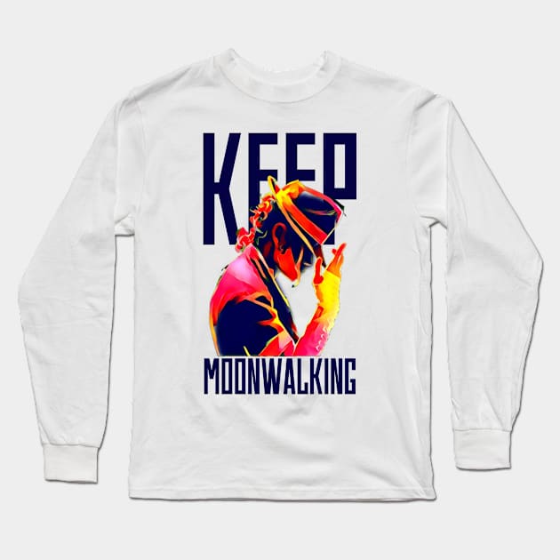 Keep Moonwalking - White Long Sleeve T-Shirt by Fenay-Designs